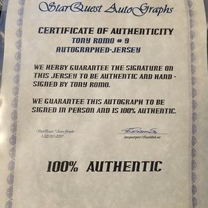 Autographed Tony Romo Jersey